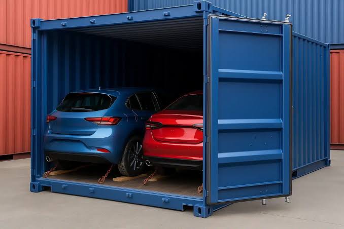 Cars being prepared for international shipping